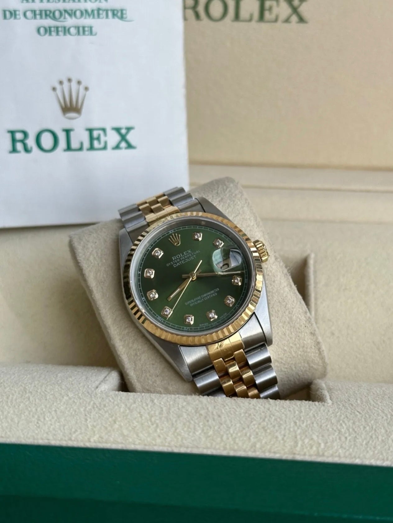 Rolex Datejust 36mm Diamond Green Dial